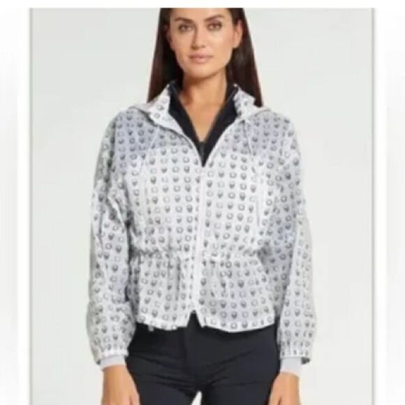 Anatomie August White Hood Windbreaker Jacket w/Skull Print Medium. Travel NWT - Picture 1 of 9